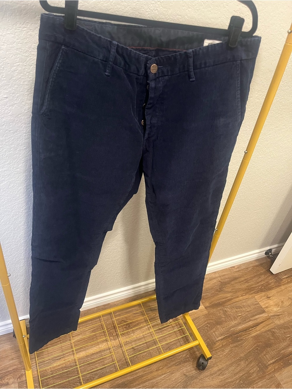 Grown & Sewn The Independent Slim Corduroy Pants Navy Size 38 Made in USA